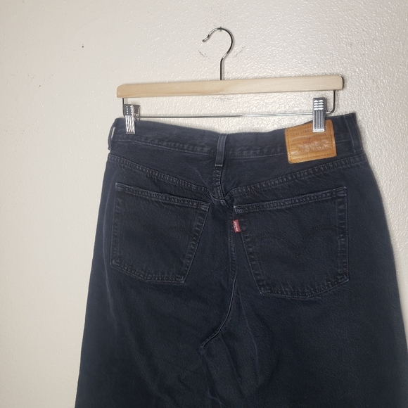 Levi's High Water Wide Leg Crop Black Jeans - Picture 5 of 9